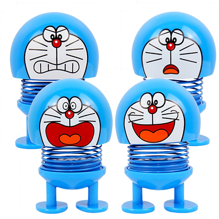 Thú nhún emoji lò xo mèo Doraemon biểu cảm nhiều gương mặt (mẫu ngẫu nhiên)