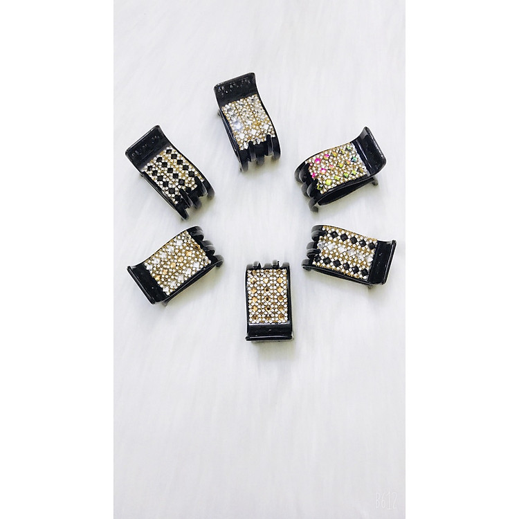 Kẹp Tóc Càng Cua 5 Răng Đính Đá Siêu Bền Đẹp, Gấp Tóc, Kẹp Bấu, Hình Thật