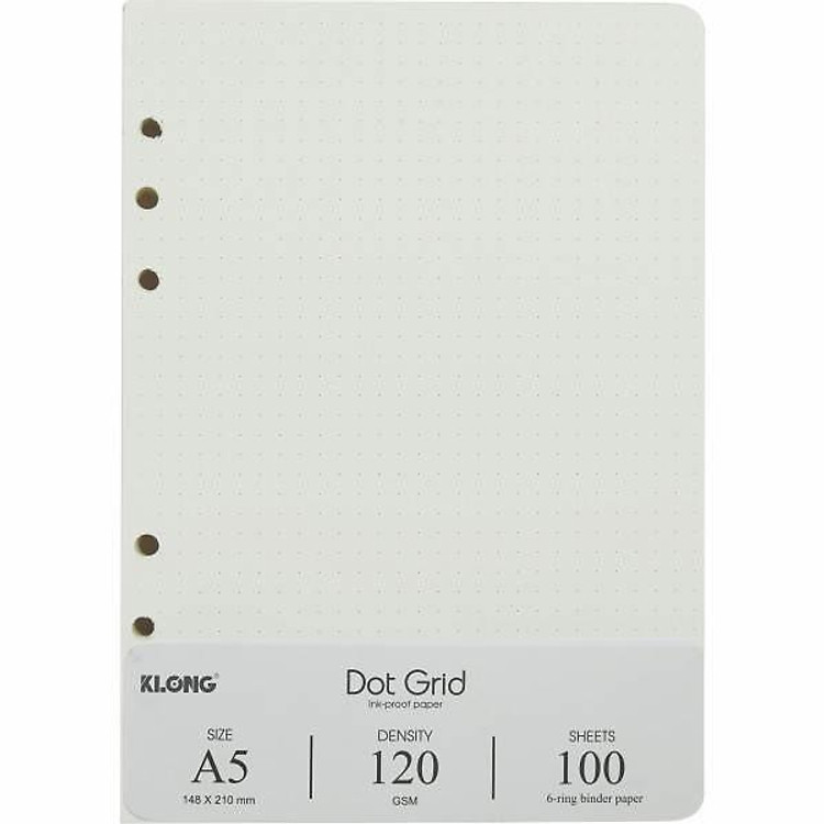 Ruột giấy refill sổ còng Dot Grid A5 (100 tờ)