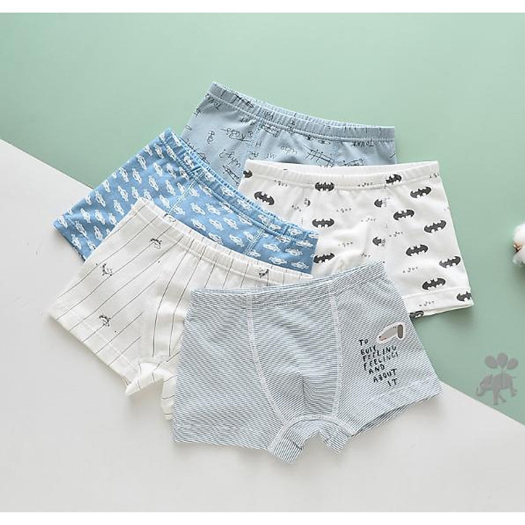 Set 5 quần lót đùi cho bé trai (hàng 100% coton ) hình con dơi