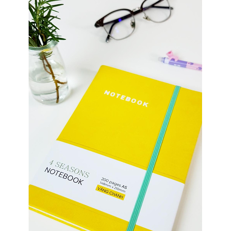 Sổ Bìa Da A5 Kẻ Ngang (200 trang 80gsm) - Màu Vàng Chanh - Ảnh 7