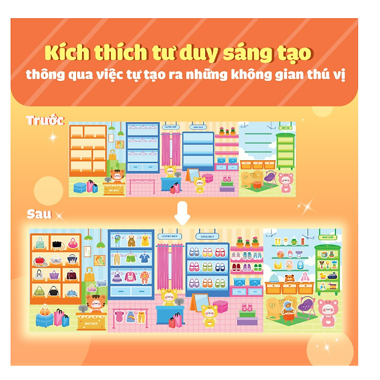 Trò Chơi Đồ Hàng Đi Siêu Thị (Hơn 200 Stickers) - Ảnh 3