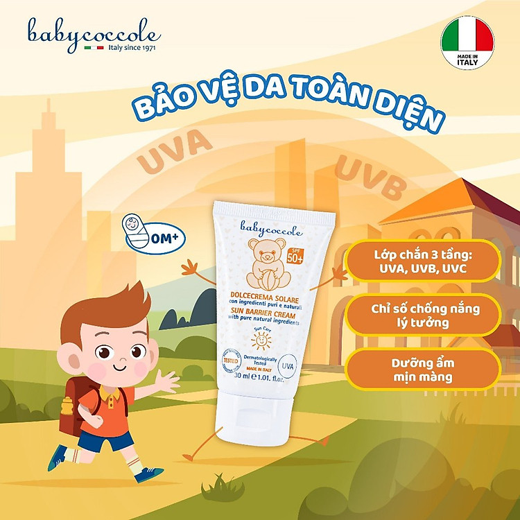 Kem chống nắng SPF50 Babycoccole 30ml Chính hãng Giá tốt - Hình ảnh 2