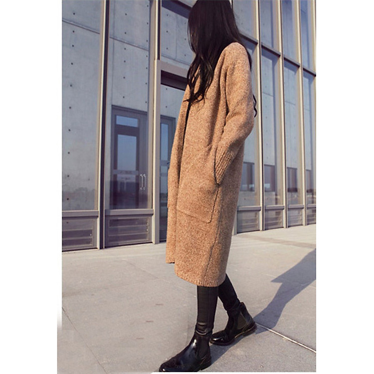 Aó khoác len cadigan nữ dài dầy cao cấp