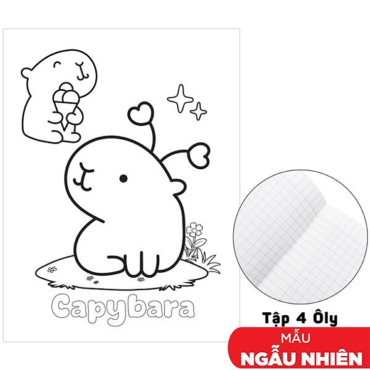 Tập Học Sinh Tô Màu Capybara (4 ô ly, 96 trang 100gsm) - Ảnh 2
