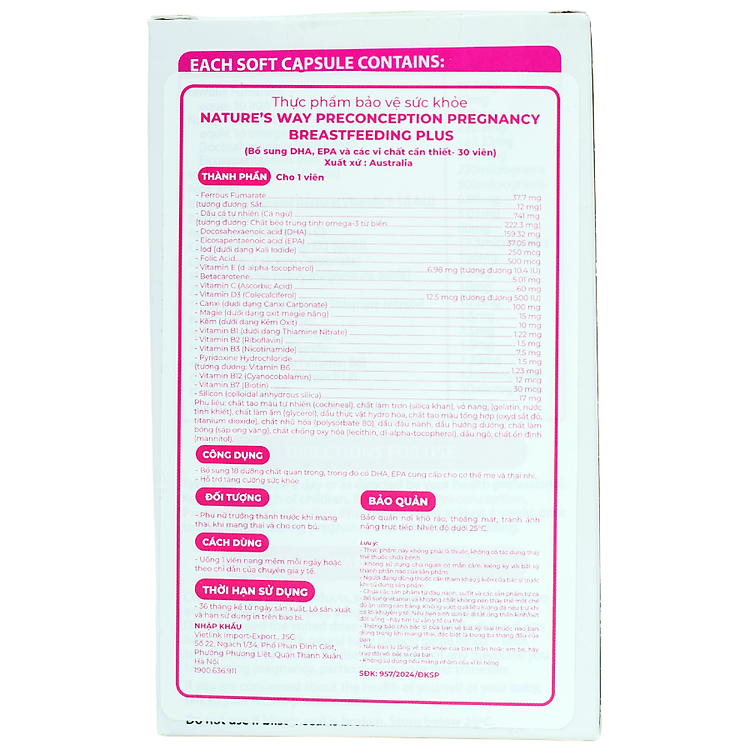 Vitamin tổng hợp cho bà bầu Nature's Way Chính hãng Ưu đãi - Hình ảnh 3