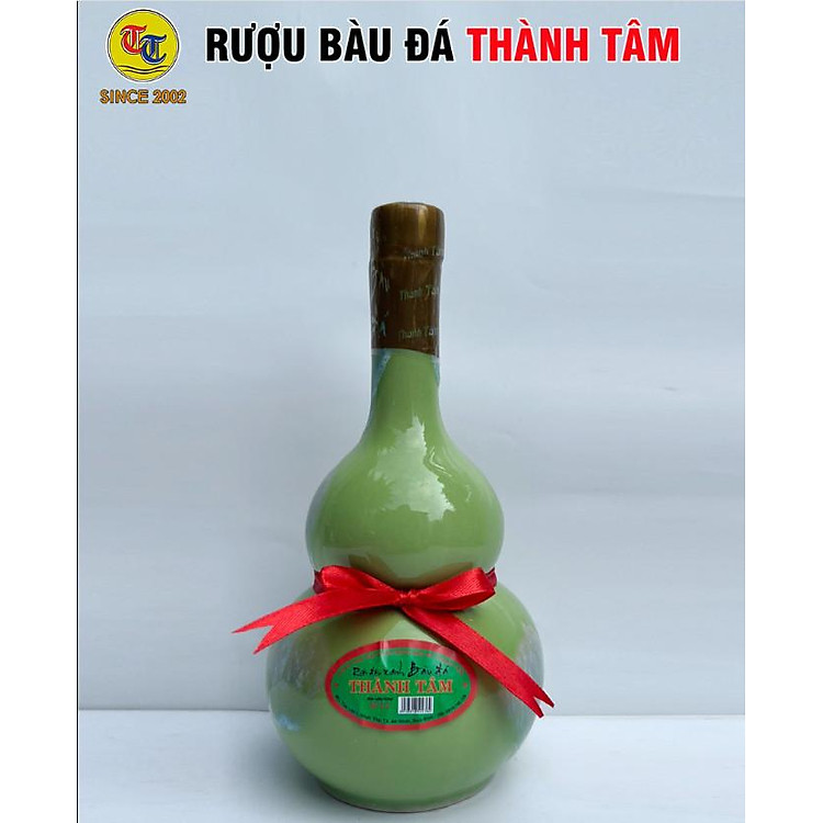 Đặc Sản Bình Định - Rượu Bàu Đá Thành Tâm Hồ Lô Đậu Xanh (Màu xanh ngọc) 350ml - OCOP 3 Sao