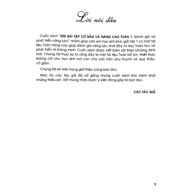 500 Bài Tập Cơ Bản Và Nâng Cao Toán 7 (Đánh Giá Và Phát Triển Năng Lực Toán)