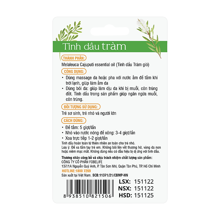 Mua Chai Tinh Dầu Tràm An Toàn FoBaby Chính hãng Tiết kiệm - Hình ảnh 5