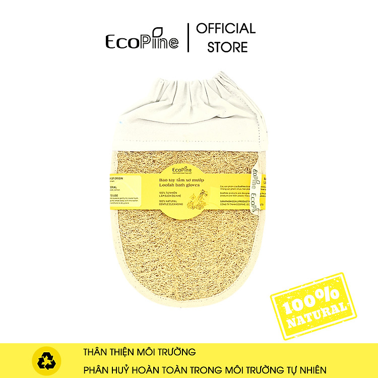 Bao tay tắm xơ mướp ECOPINE 2 mặt xơ