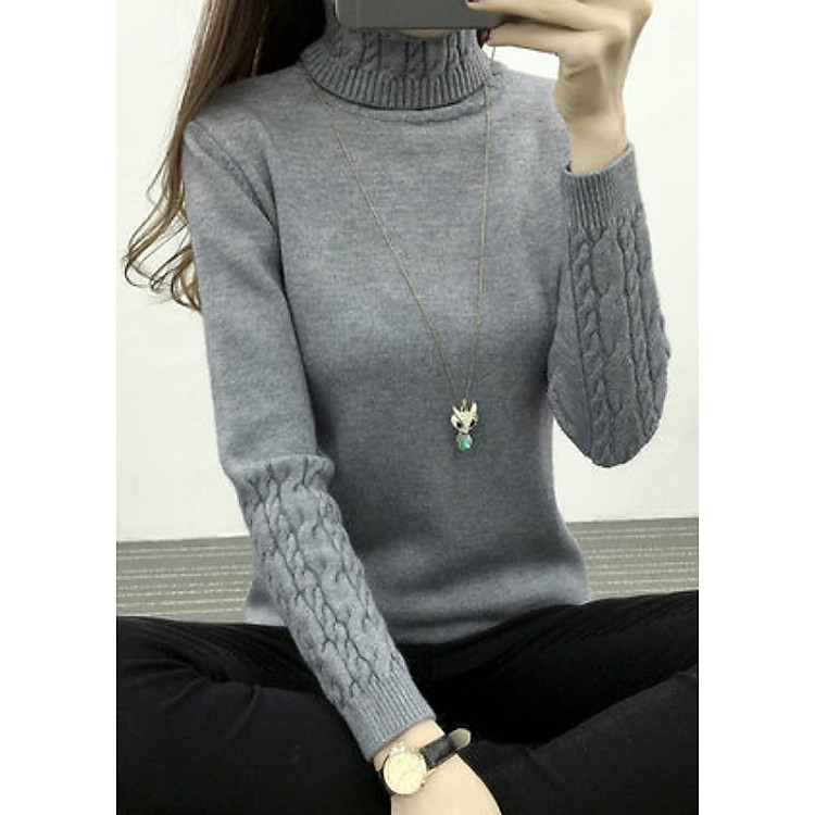 Áo len nữ cổ lọ dài tay Al04