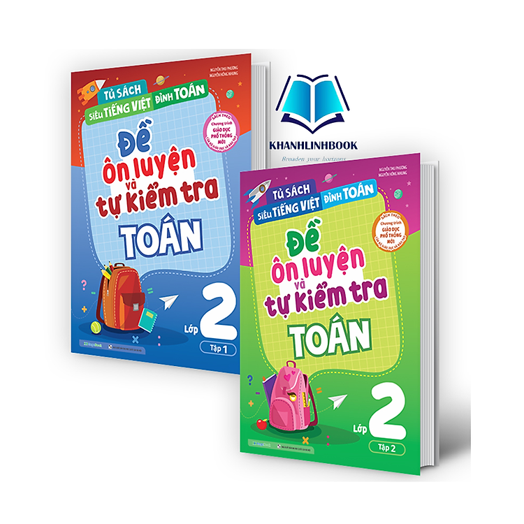 Combo Đề ôn luyện và tự kiểm tra Toán lớp 2 tập 1 + 2