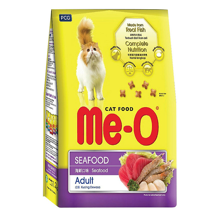 Đồ Ăn Cho Mèo Trưởng Thành Me-O Hương Vị Hải Sản (1.2Kg) + Tặng Thêm 200g