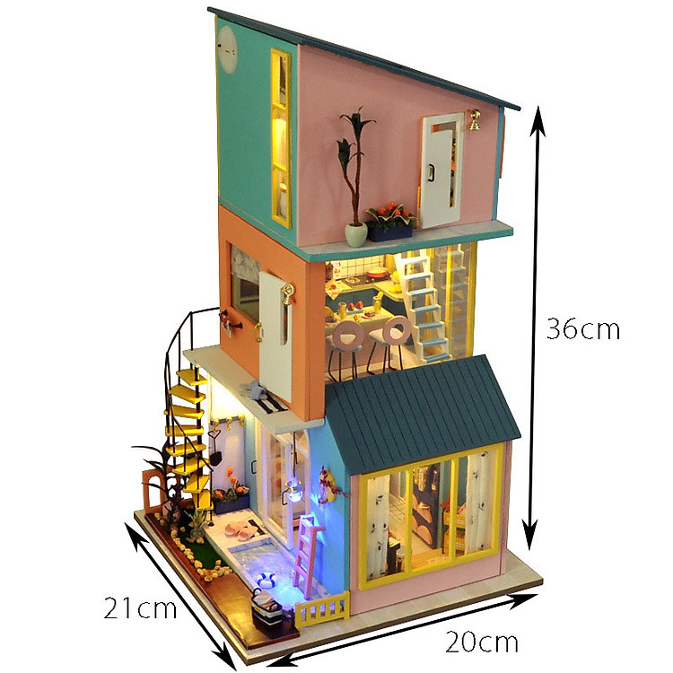 Mô hình nhà búp bê 3 tầng gỗ Chính hãng Giá rẻ - Hình ảnh 3