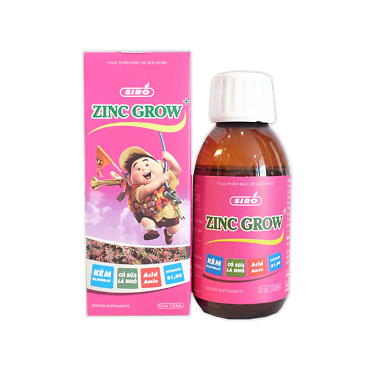 Siro kẽm Zinc Grow+ dành cho bé tiêu chảy biếng ăn