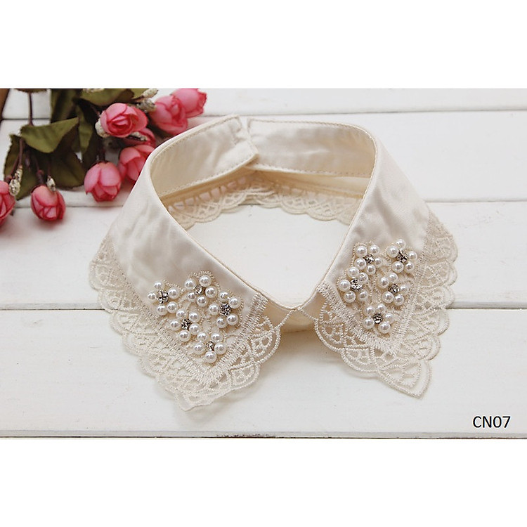 Cổ áo rời đính đá viền ren cực xinh - Mã CN05
