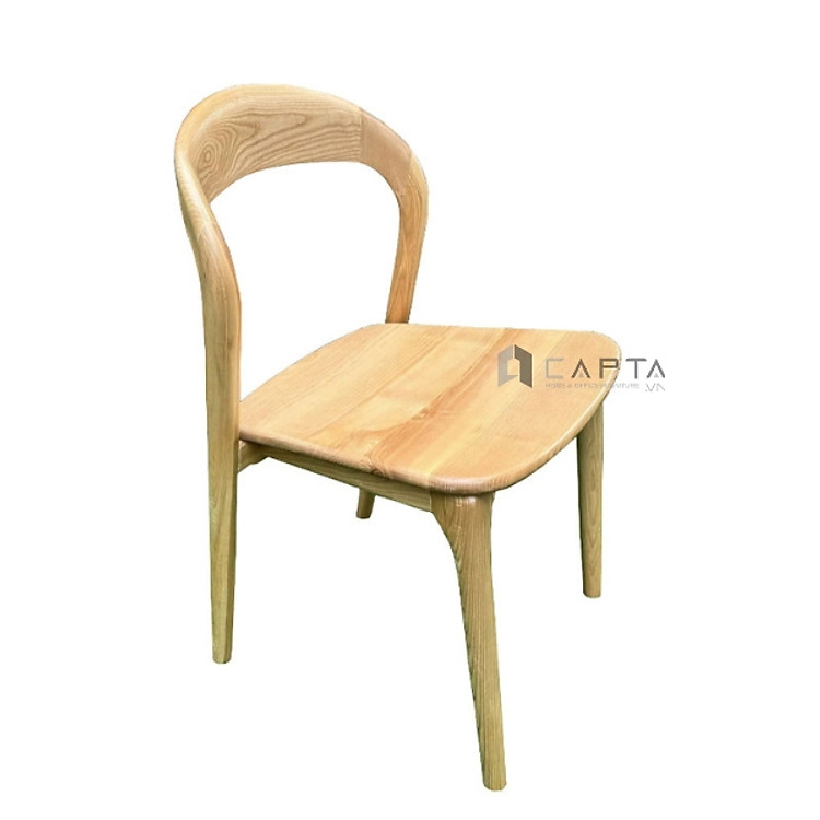 Ghế tiếp khách gỗ NEVA-W Nội thất Capta Ghế bàn ăn gỗ tần bì lưng ghế uốn cong đẹp mắt tỉ mỉ không tay tựa không nệm tại tp hcm