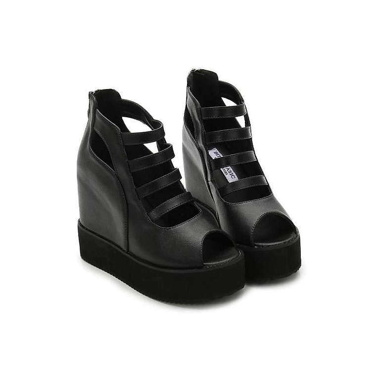 Giày Sandal nữ đế xuồng phong cách Hàn Quốc S064D (Đen)