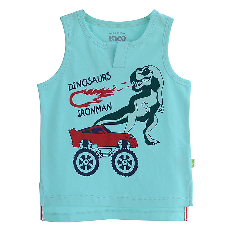 Áo Ba Lỗ Bé Trai Dinosaurs Iron Man Kico YG18124 (Xanh)