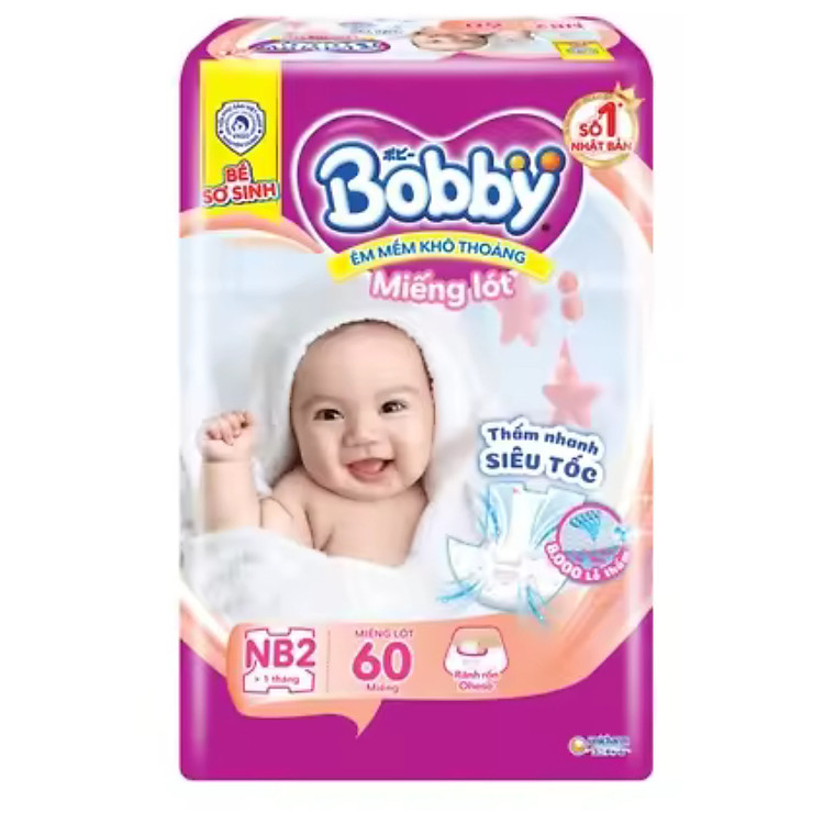 Mua tại Tiki: Miếng Lót Sơ Sinh Bobby NB2 60 Miếng Chính hãng, giá tốt