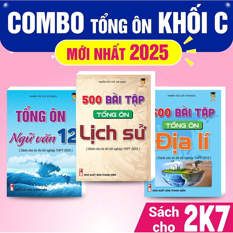 Sách 500 Bài Tập Tổng Ôn Khối C00 Môn Văn, Sử, Địa (Dành Cho Ôn Thi THPT 2025)
