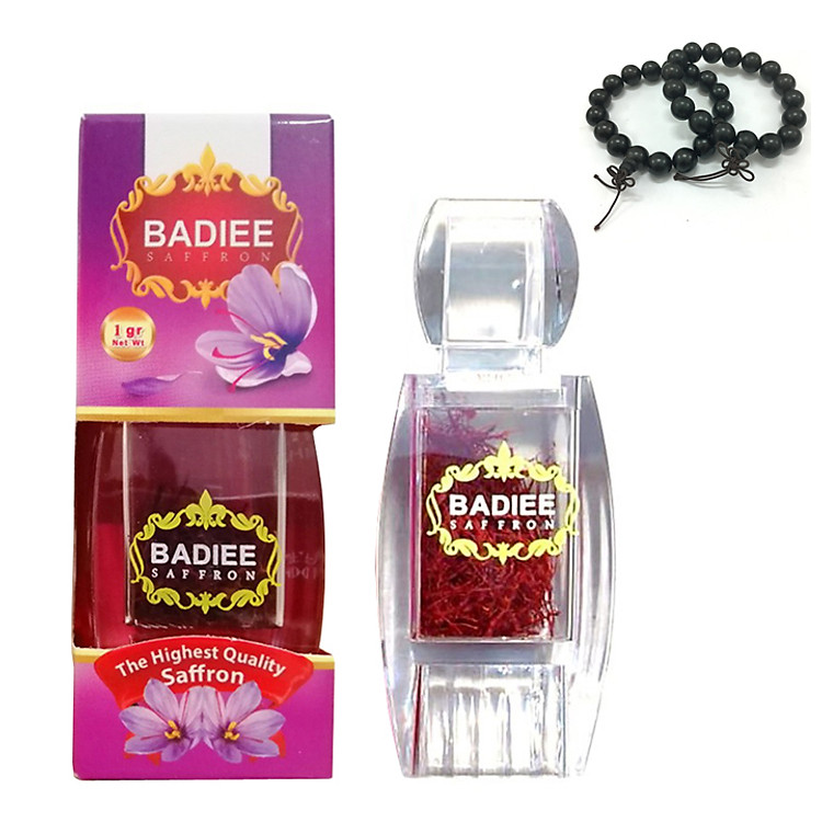 Nhụy hoa nghệ tây Iran Badiee Saffron 1gam - Tặng 1 vòng tay gỗ Mun 12ly