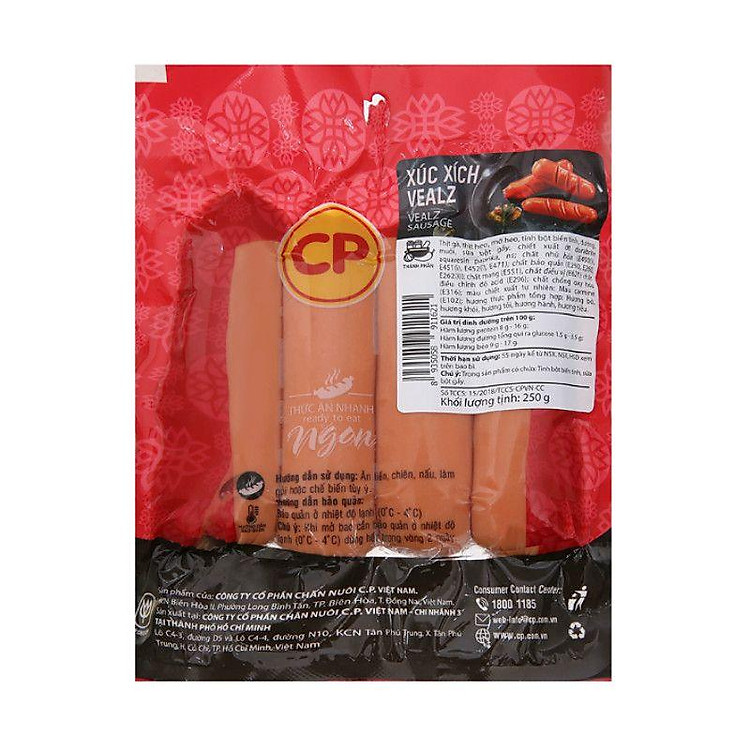 Xúc Xích Vealz CP Gói 250G-8935058911621
