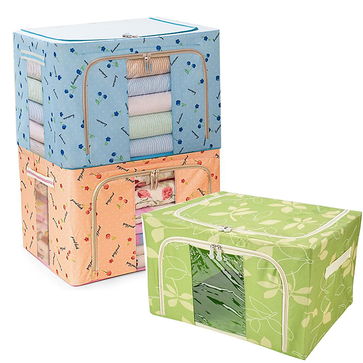 Bộ 3 túi đựng chăn màn quần áo gấp gọn có khung sắt GS0069