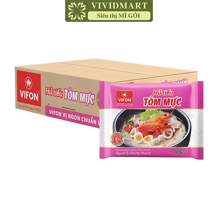 VIFON - Hủ tiếu Vifon hủ tiếu Tôm mực, Hủ tíu Tôm mực Vifon, Hủ tiếu Tôm mực Vifon, Hủ tíu Vifon (65g/gói)