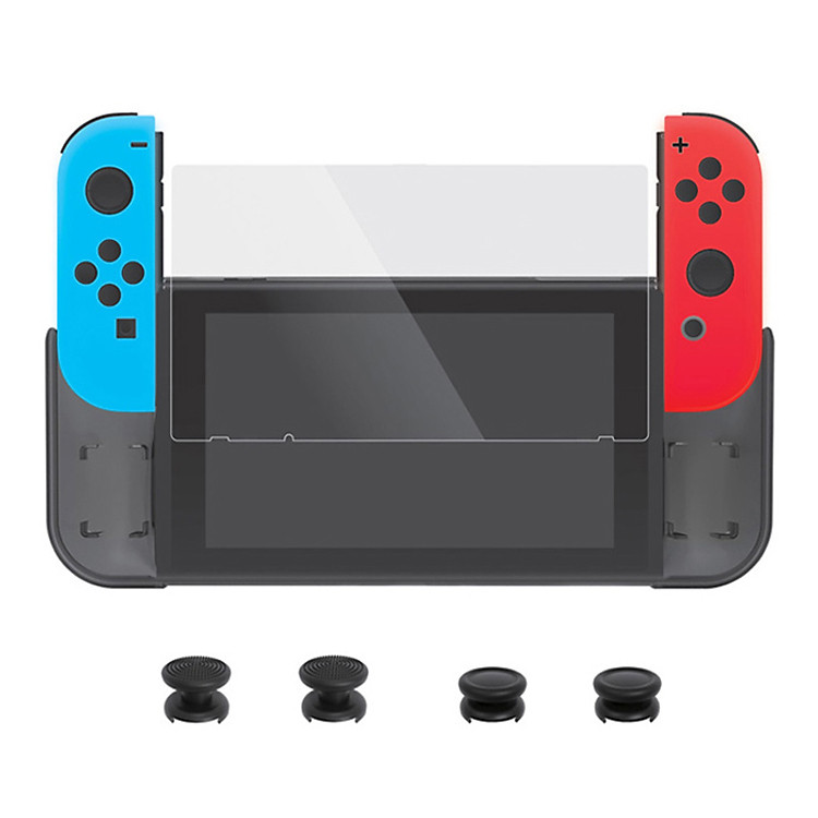 Bộ Bảo Vệ 3 in 1 Ốp Lưng + Dán Kính + 4 Thumgrip Cover Protective Pack Cho Máy Game Nintendo Switch- Hàng Nhập Khẩu