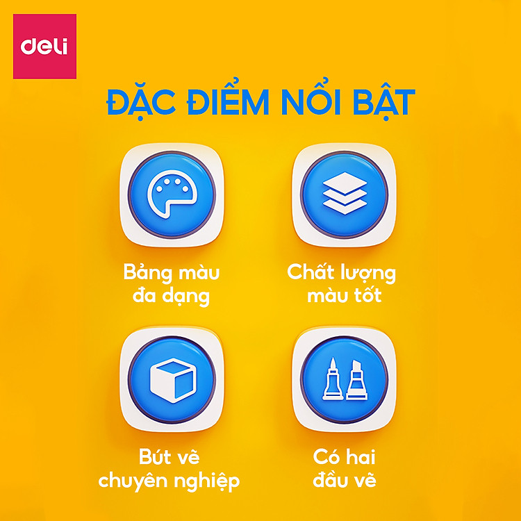 Bút Màu Marker Chuyên Nghiệp Deli (30/40/60/80 chiếc) - Ảnh 4