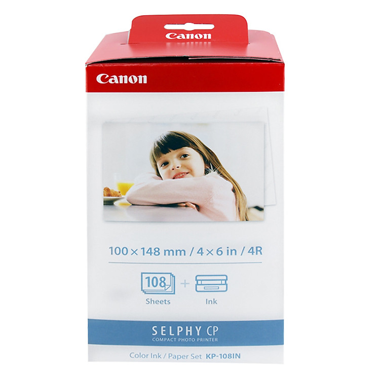 Giấy Và Mực In Ảnh Nhiệt Canon KP108 Cho Máy In Canon SELPHY CP1200, SELPHY CP1000, SELPHY CP910 - Hàng Nhập Khẩu