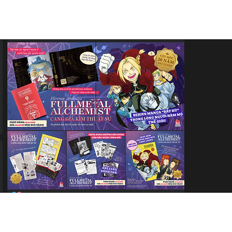Truyện tranh Cang giả kim thuật sư full 18 tập + Ngoại truyện 4 khung + Hợp tuyển 20 năm (Chang Book)