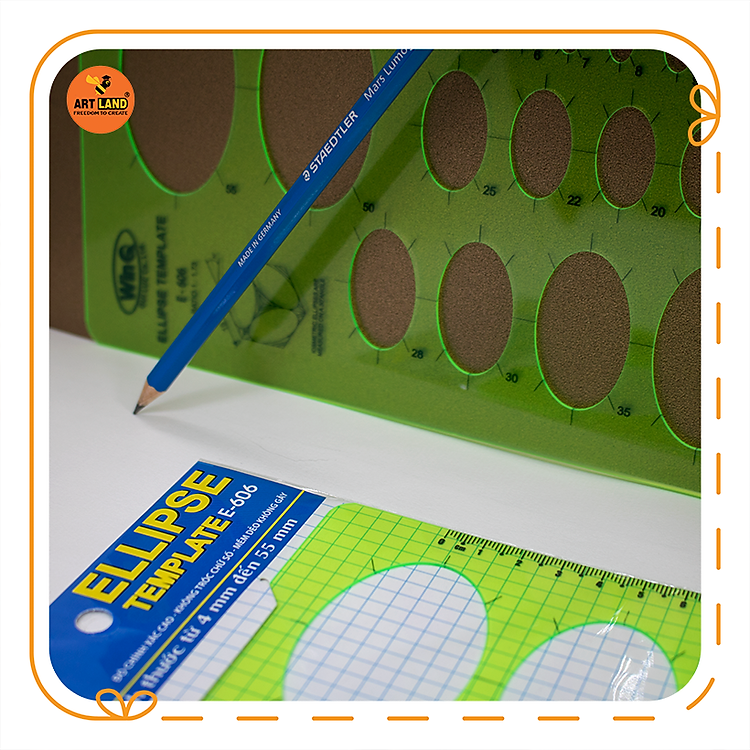 Thước Vẽ Ellipse Template WinQ E606 - Ảnh 2