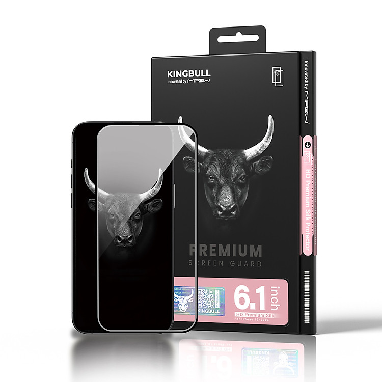 Miếng Dán Cường Lực Mipow Kingbull Premium iPhone 16 / iPhone 16 Plus/ iPhone 16 Pro/ iPhone 16 ProMax Chính hãng Mipow_ Hàng chính hãng