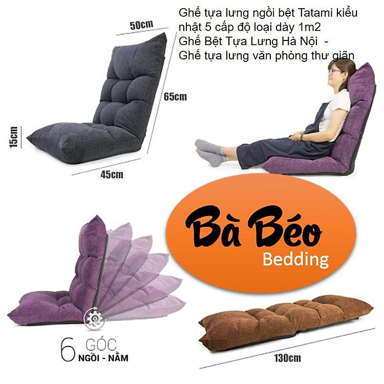 Ghế tựa lưng ngồi bệt Tatami kiểu nhật 5 cấp độ loại dày 1m2 Ghế Bệt Tựa Lưng Hà Nội - Ghế tựa lưng văn phòng thư giãn
