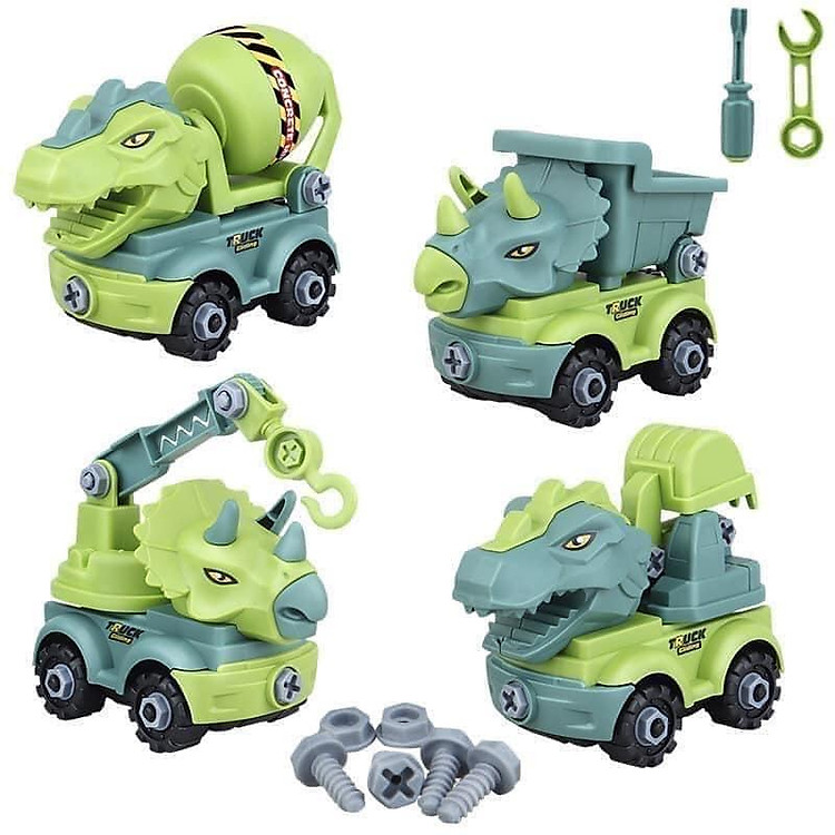 Bộ lắp ráp 4 xe khủng long Tovit Chính hãng Giá rẻ - Hình ảnh 3