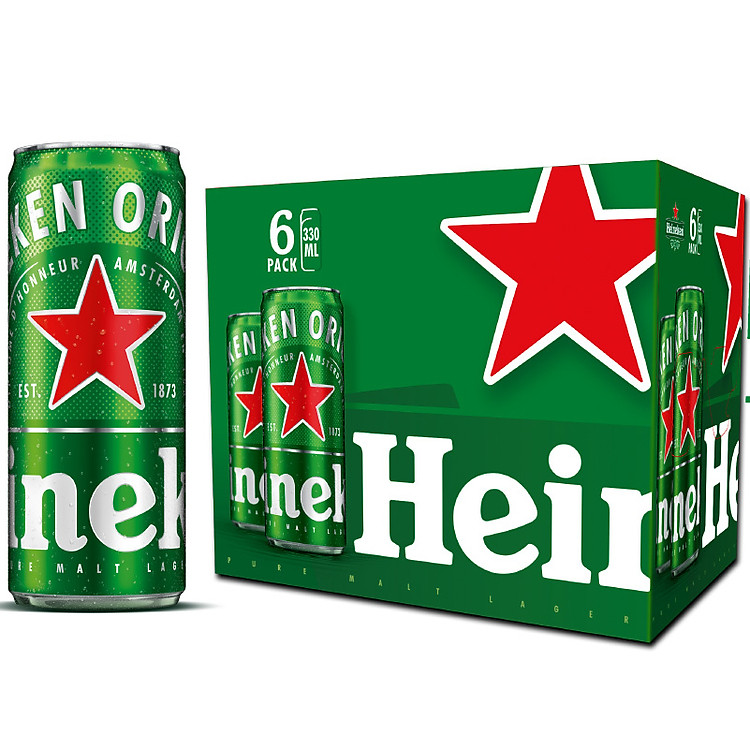 Lốc 6 Lon Bia Heineken 330ml/Lon
