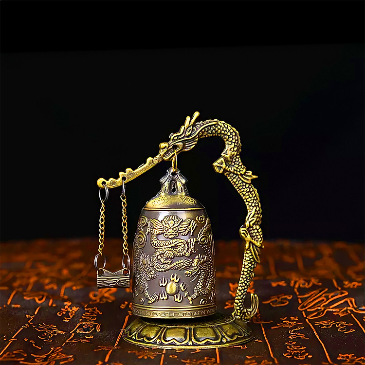 Vật phẩm phong thủy chuông đồng để bàn phong thủy hút tài lộc