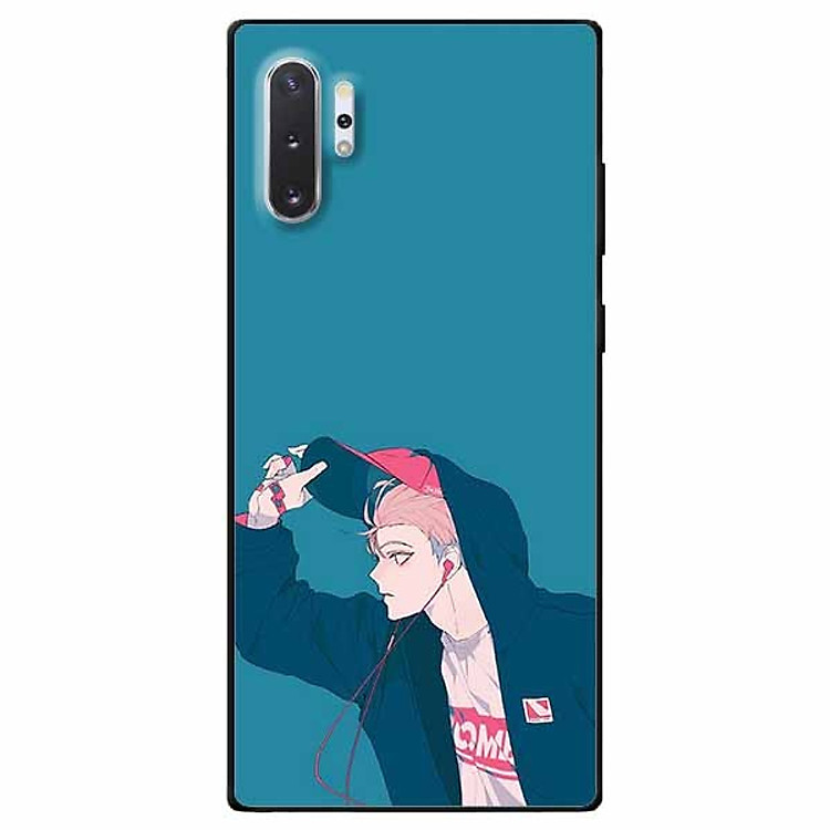 Ốp lưng dành cho Samsung Note 10 Plus mẫu Cậu Bé Tai Nghe Đỏ