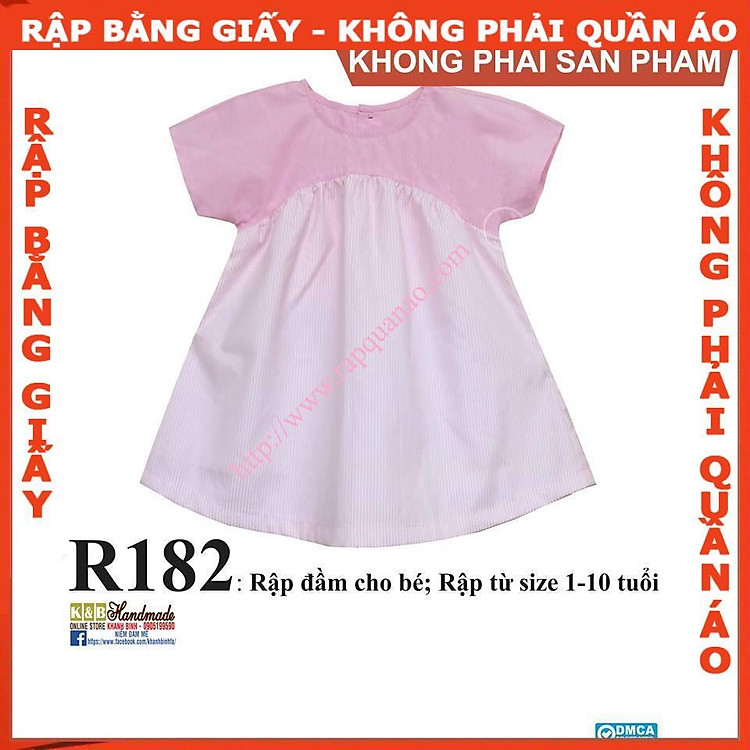 Rập giấy A0 đầm bé gái R182 (BẢN VẼ)