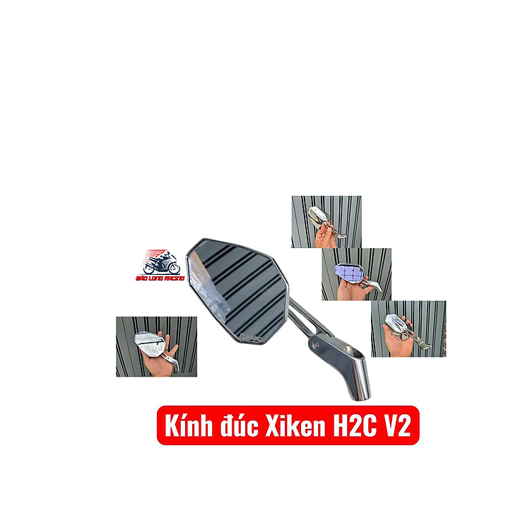 Kính nhôm Đúc xiken H2C V2 chân 10 li gắn xe máy