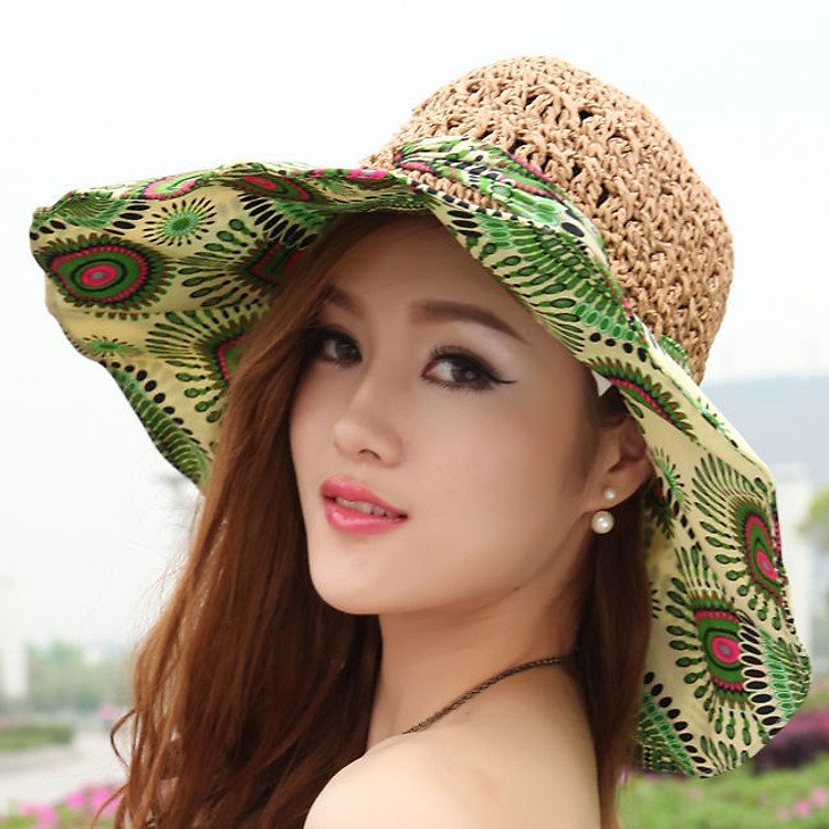 Mũ nón rộng vành đi biển chống nắng du lịch dã ngoại gấp gon thoáng mát thời trang Hàn Quốc dona21102506