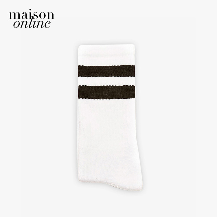 TOPMAN - Vớ nam cổ cao sọc ngang màu đen 85L89KBLK-190