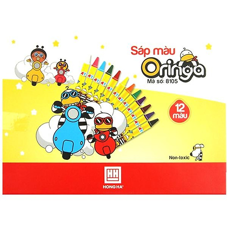 Sáp màu Hồng Hà Oringa 12 màu (10 hộp)