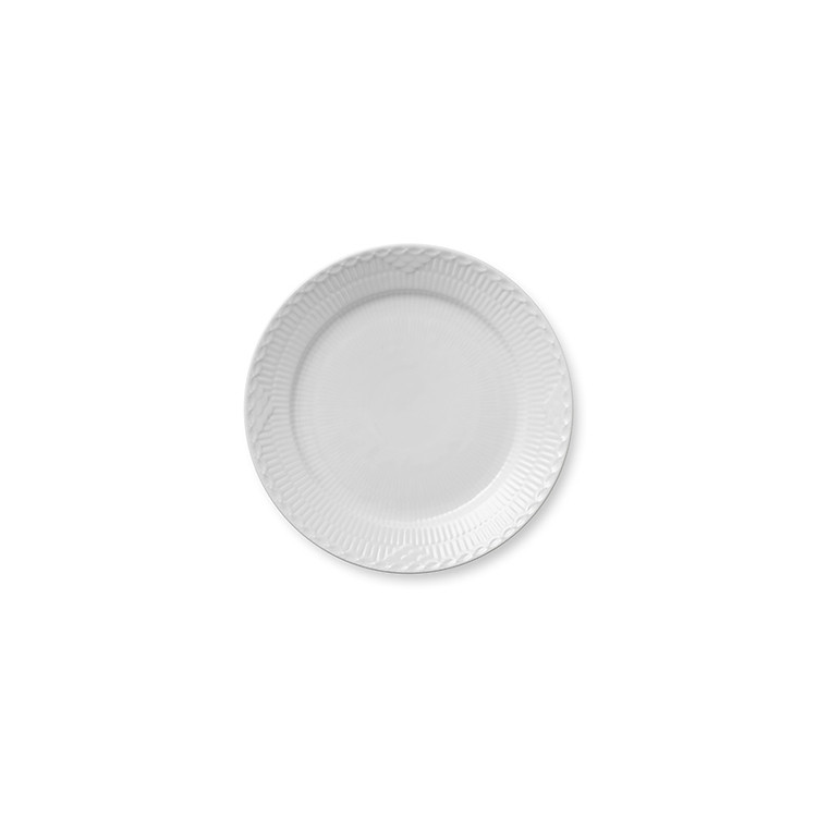 Đĩa Royal Copenhagen, họa tiết không màu White Fluted Hl, đường kính 25cm, chất liệu sứ