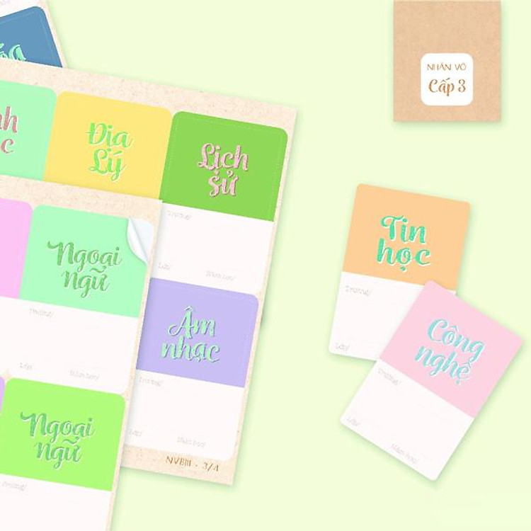 Bộ Nhãn Vở B Cấp III (28 chiếc)