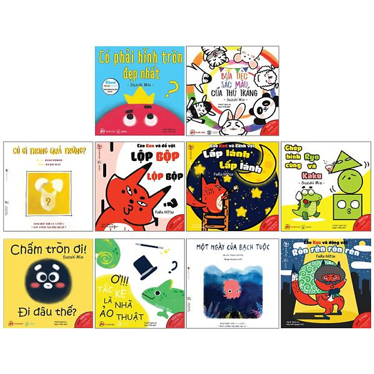 Combo Sách Ehon Màu Sắc, Âm Thanh, Hình Khối - Dành Cho Bé 0-6 Tuổi (Bộ 10 Cuốn)