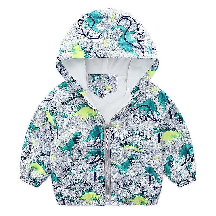 Áo khoác gió bé trai 2-7 tuổi 2 lớp in hình ngộ nghĩnh, Áo gió cho bé xuất Hàn bên trong lót cotton hàng Quảng Châu