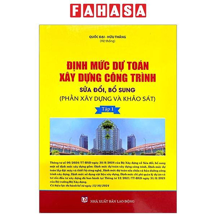 Định Mức Dự Toán Công Trình (Sửa Đổi, Bổ Sung) – Tập 1